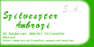 szilveszter ambrozi business card